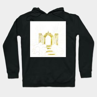 Heaven gates clouds golden inspirational design Hoodie